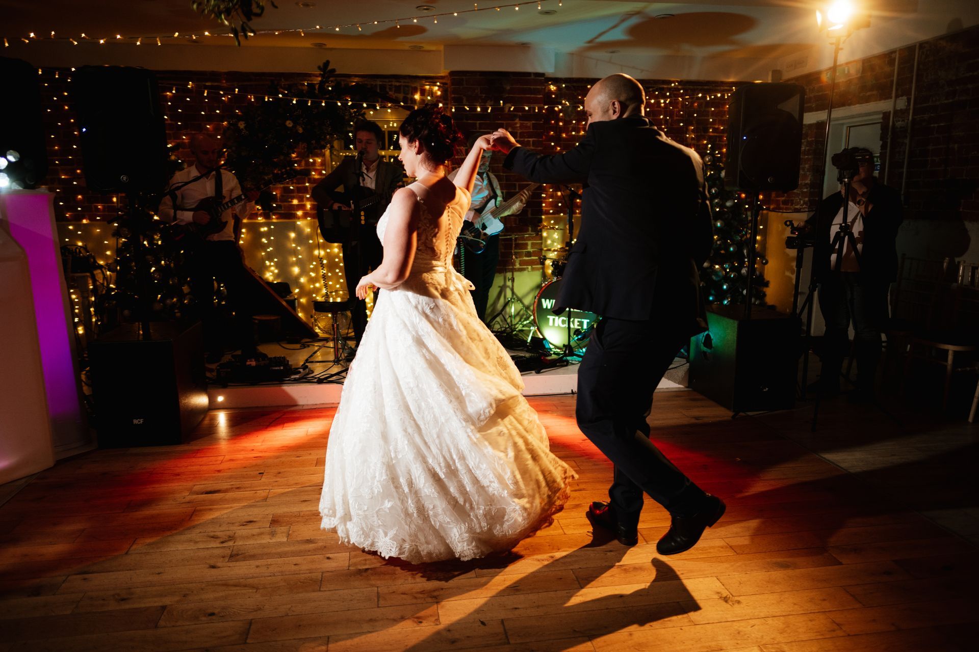 Bride and groom first dance at a wedding at Sopley Mill with Tasha Mae Wedding Co-ordinator.