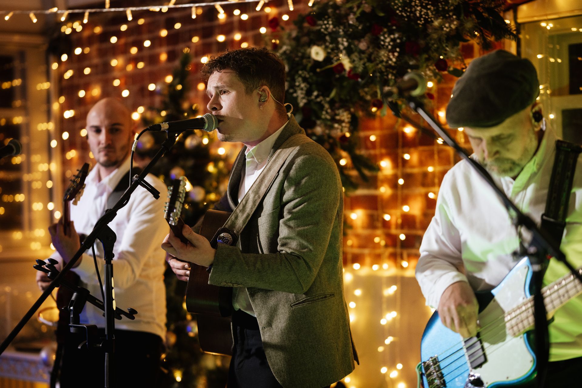 Live band playing at a wedding at Sopley Mill co-ordinated by Tasha Mae Wedding Co-ordinator.