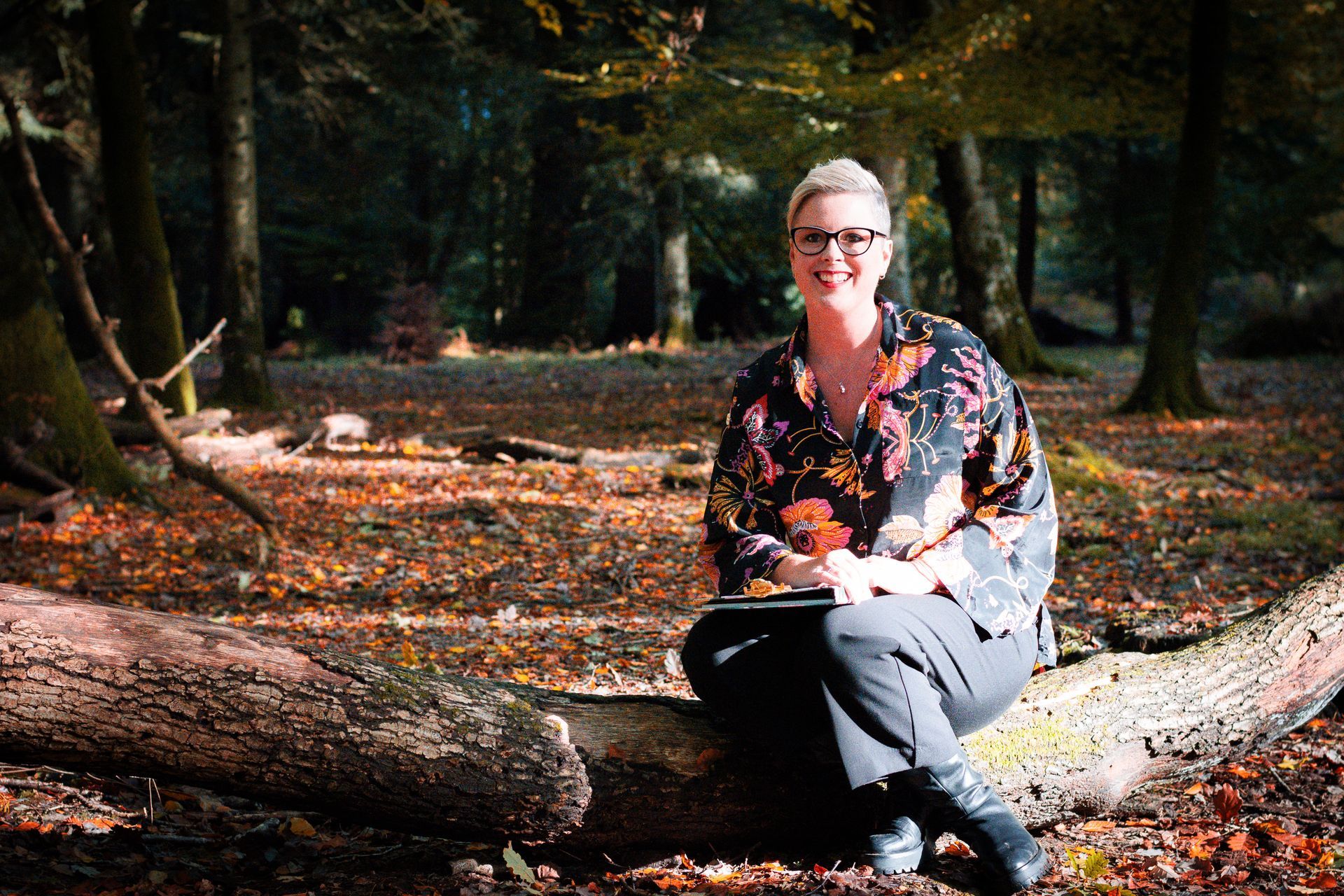 Tasha Mae Wedding Co-ordinator sat in the forest