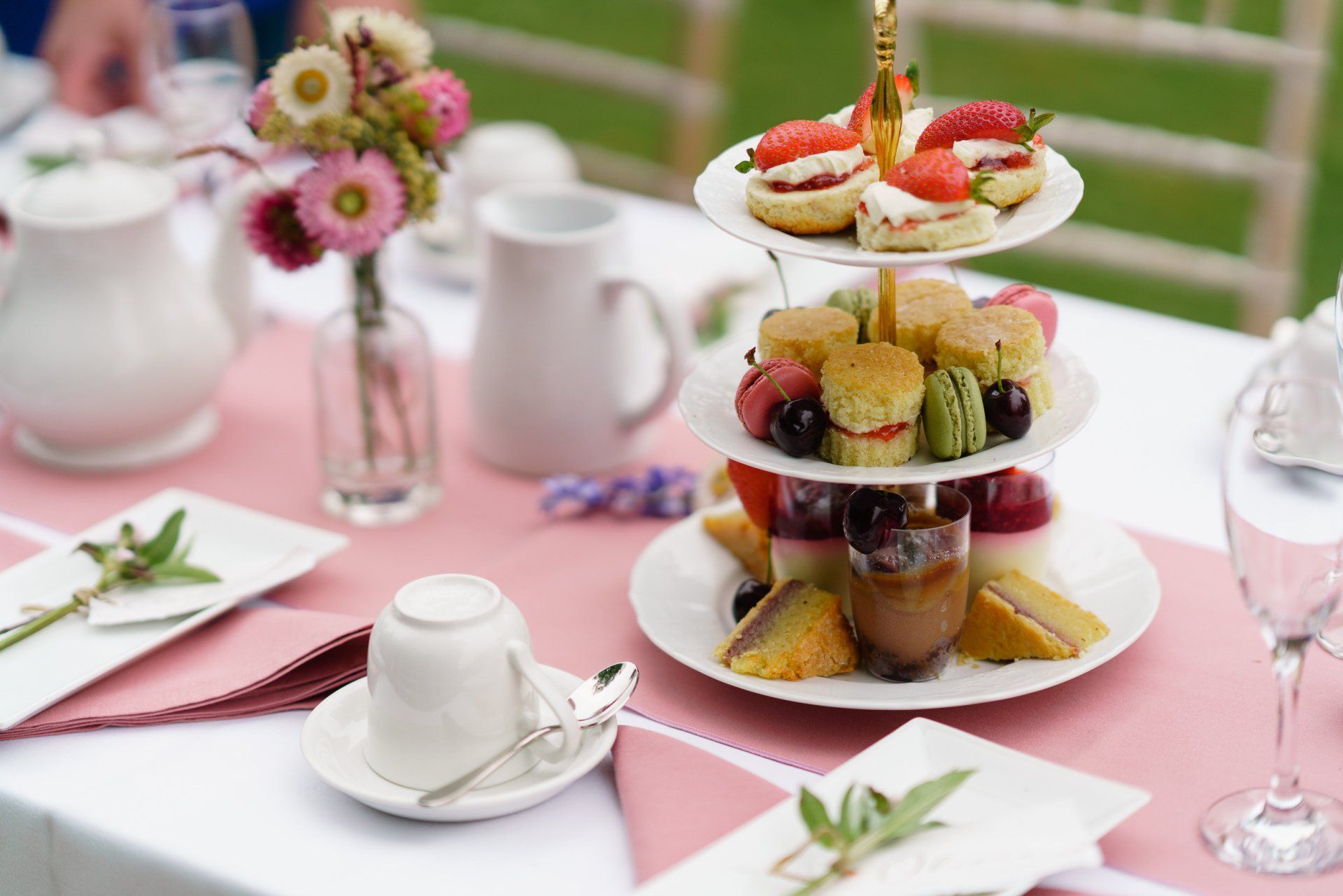 Afternoon tea by Loose Moose Catering at Sunninghill Wedding Venue in Dorset