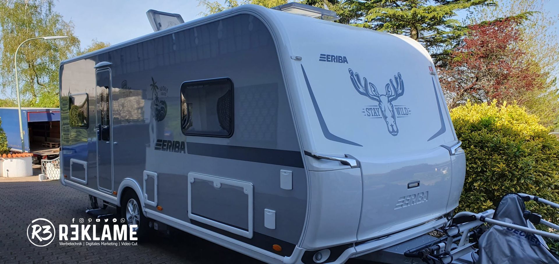 Wohnwagen - Beschriftung von R3Klame Werbetechnik in Trier, Merzig und Luxemburg