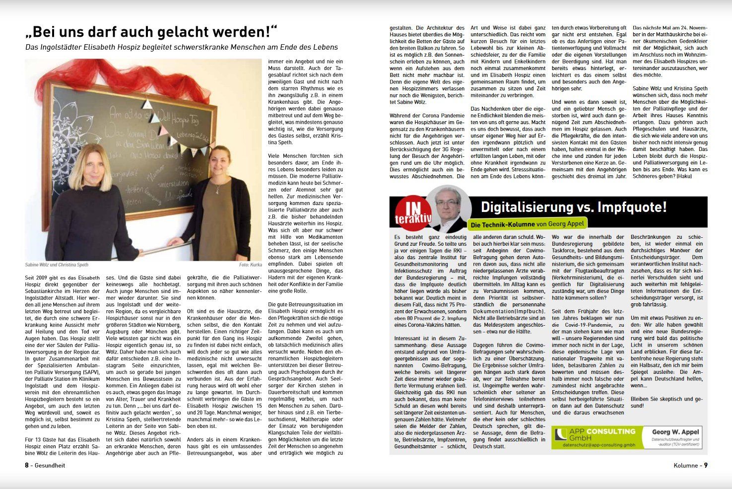 Artikel in IN-direkt, Zeitung für Ingolstadt und die Region