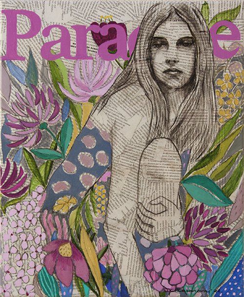 Carmen Casanova, arte, collage, acrilico, figura