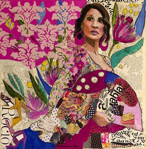 Carmen Casanova, arte, collage, acrilico, figura