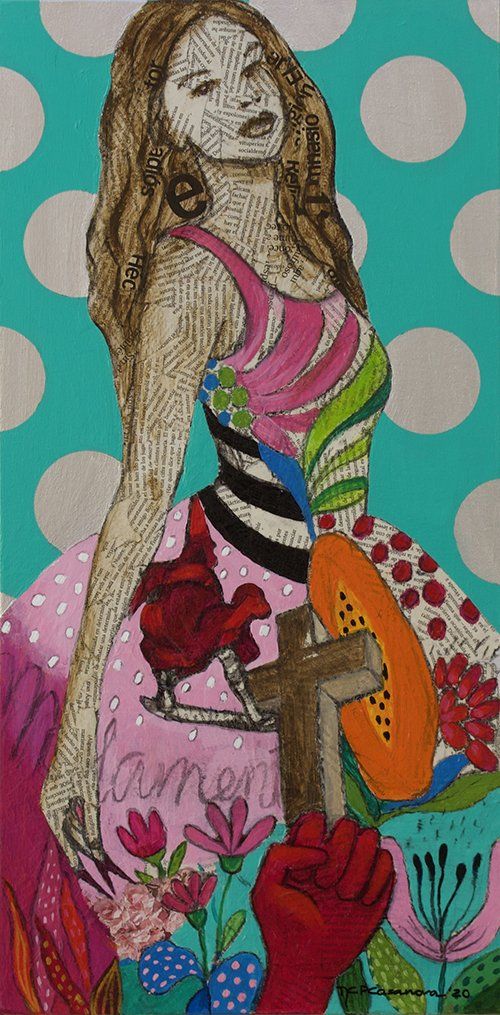 Carmen Casanova, arte, collage, acrilico, figura