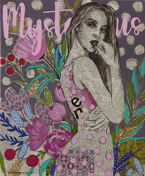 Carmen Casanova, arte, collage, acrilico, figura
