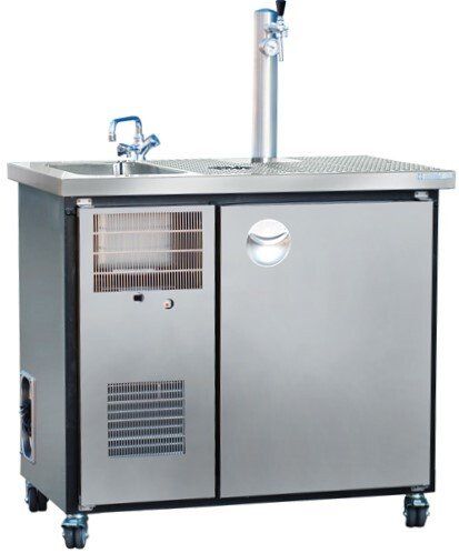 Zapfanlage mit Theke und Spüle aus Edelstahl Zapfanlage mit Theke und Spüle aus Edelstahl mieten