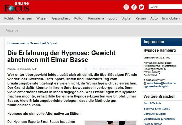 Dr. phil. Elmar Basse | Hypnose Hamburg