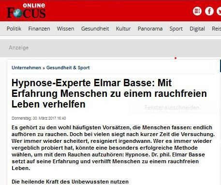Dr. phil. Elmar Basse | Hypnose Hamburg