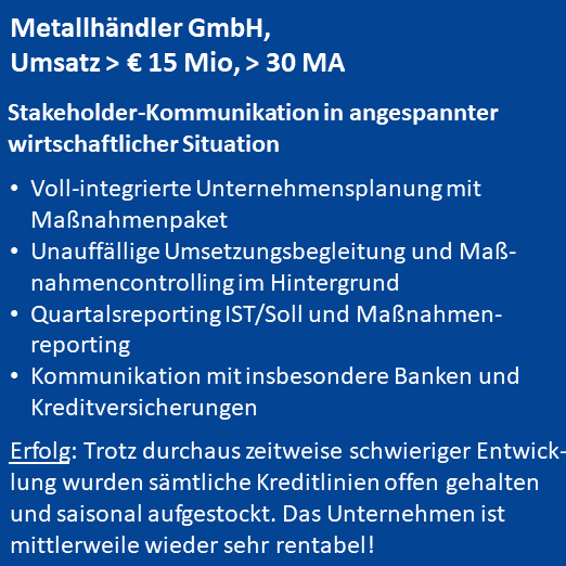 Restrukturierung Metallhandels-Unternehmens. Mit professioneller Kommunikation erfolgreich durch die Krise.