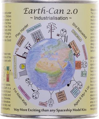 Kritische Kunst Dosen Erde