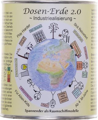 Kritische Kunst Dosen Erde