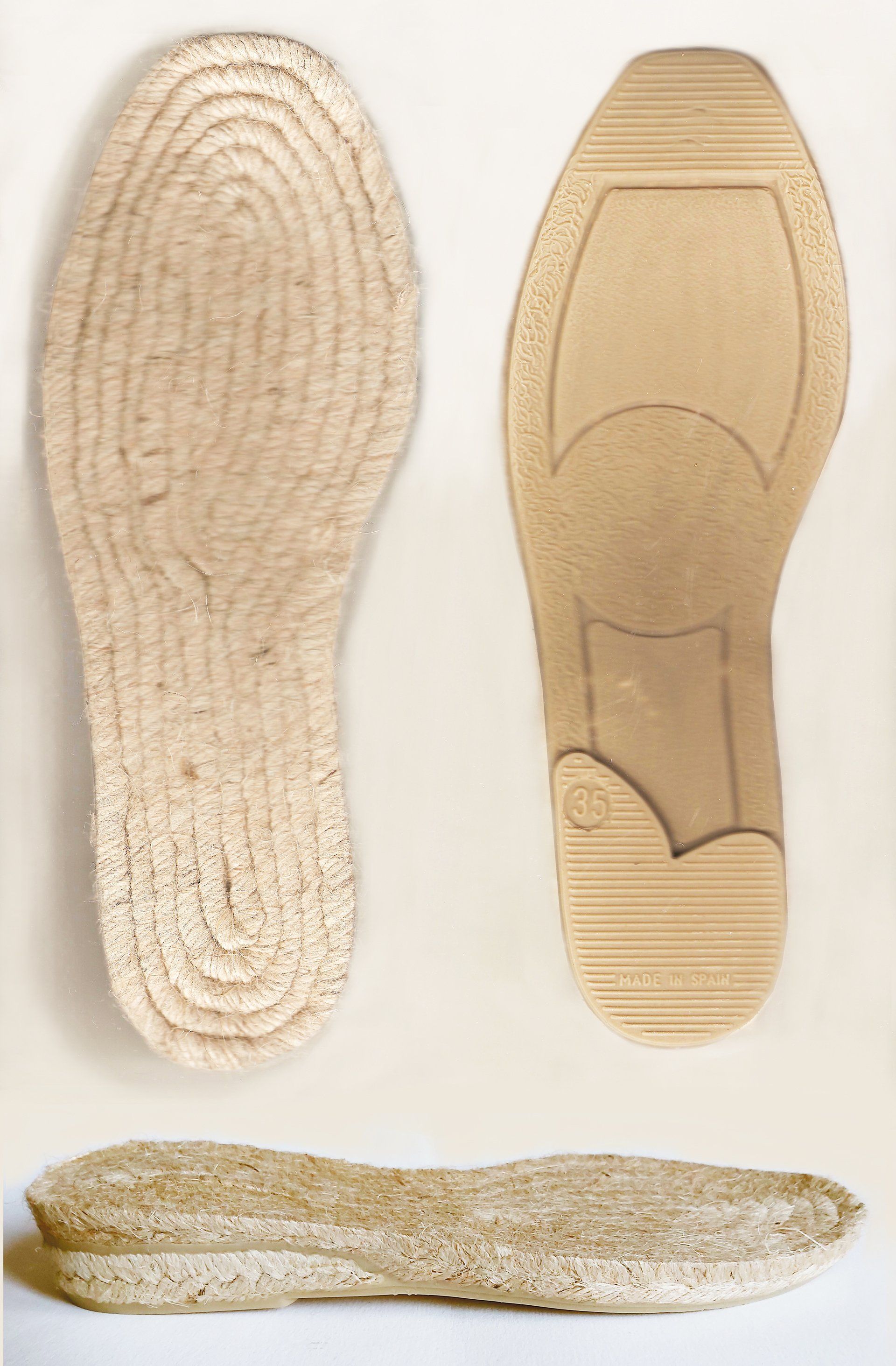 Espadrilles, Semelles compensées talon 3cm en jute.