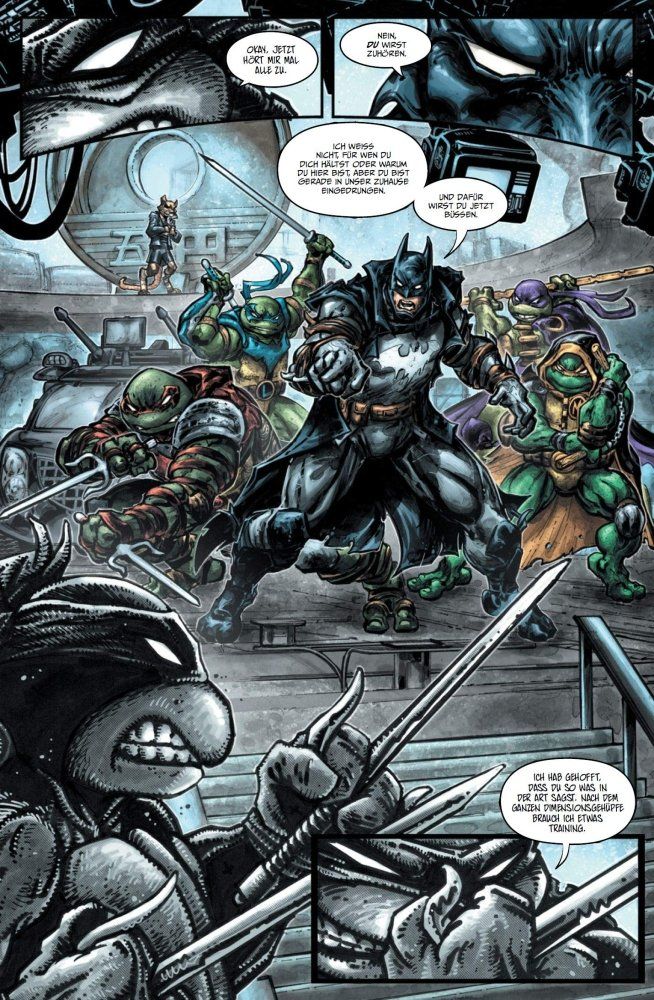 Batman / TMNT: Helden in der Kriese Beispielseite von Freddie E. Williams II + Kevin Eastman