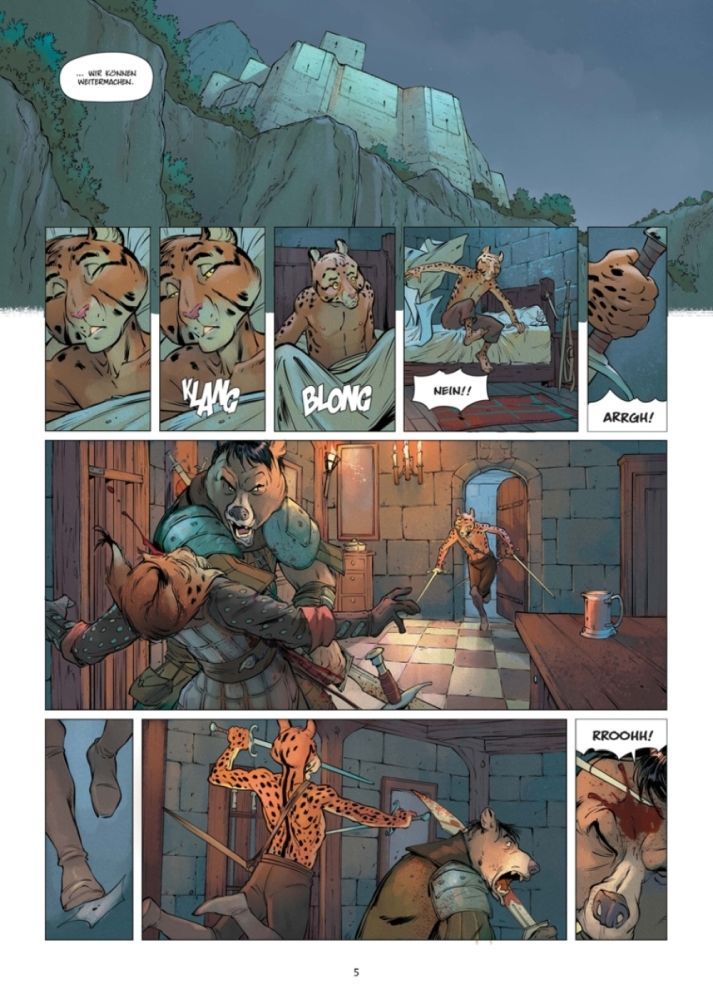 Die 5 Reiche Demeus Lor Beispielseite von Sylvain Guinebaud