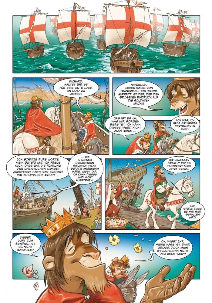 Richard Löwenherz Beispielseite von Federico Bertolucci