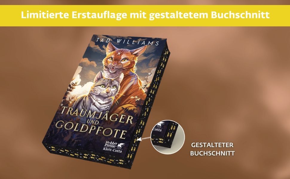 Traumjäger und Goldpfote mit gestaltetem Buchschnitt