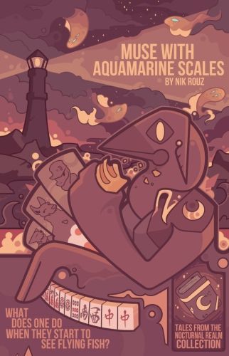 Muse with Aquamarine Scales Cover von Nik Rouz