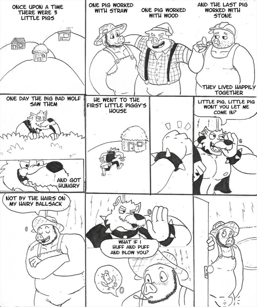 The Three Piggies and the Big Bad Wolf: Get Huffing and Puffing Sample Page by HickyBickeyboo