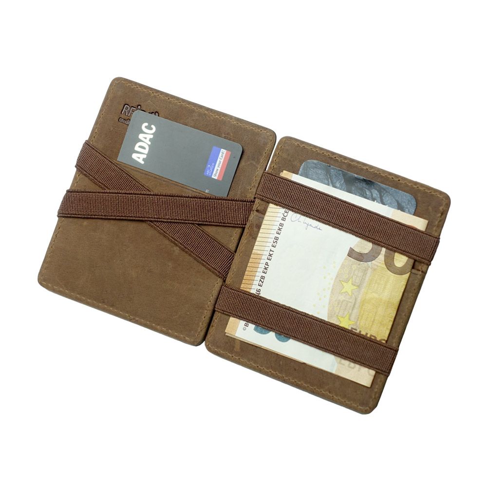 Magic Wallet RFID Minigeldbörse Leder mit Münzfach