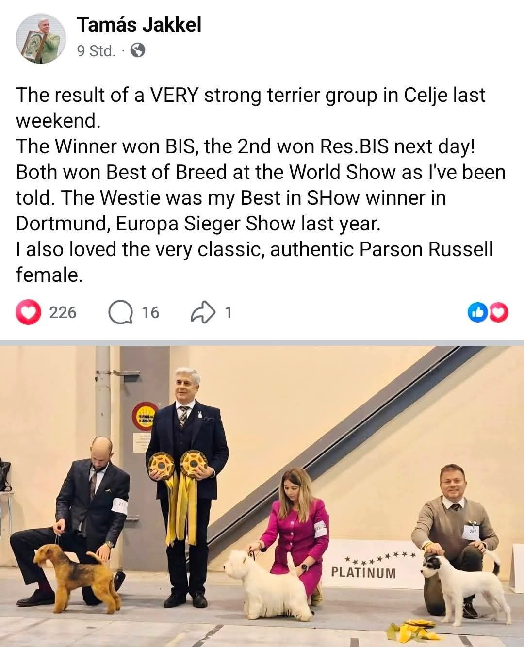 Facebook Screenshot von Tamás Jakkel selbst
