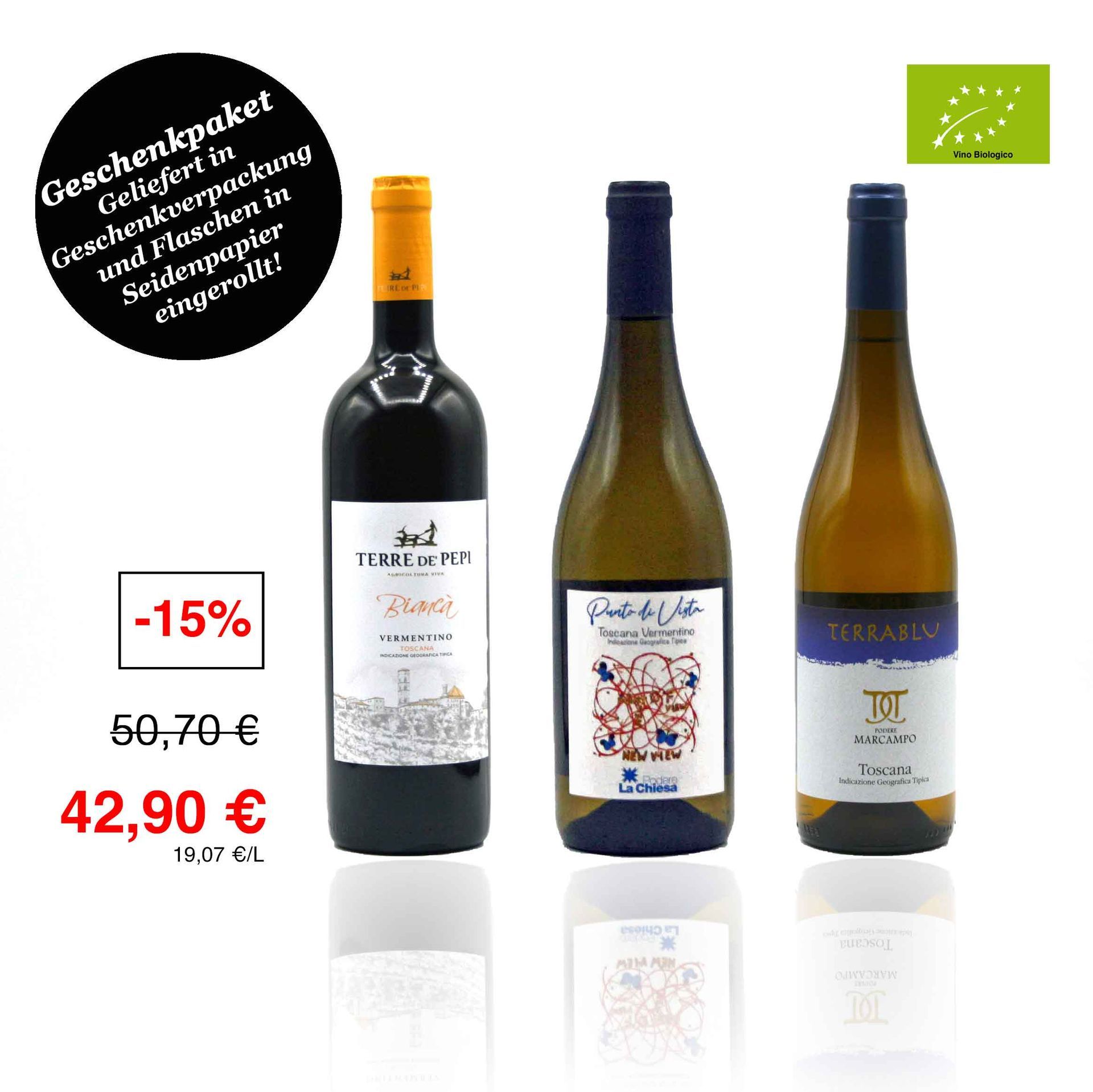 Geschenkpaket Vermentino - Weisswein aus der Toskana
