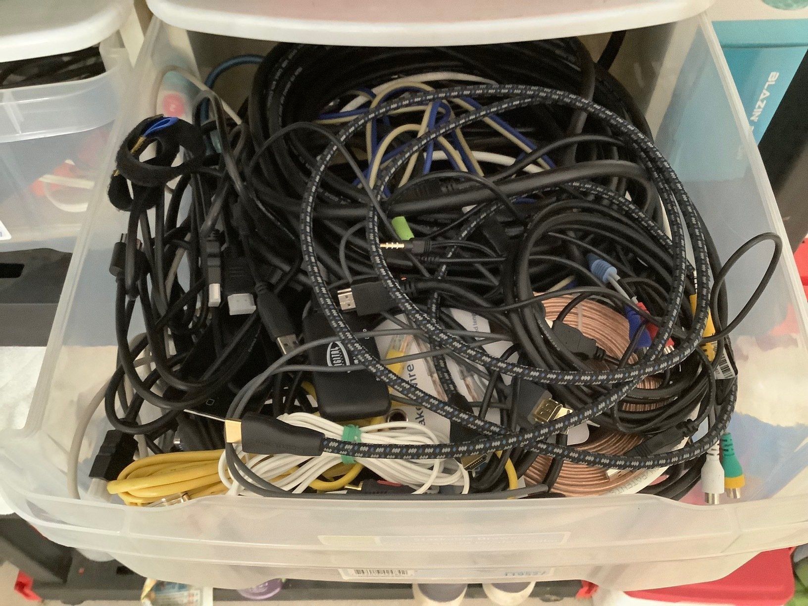 Box of messy wires