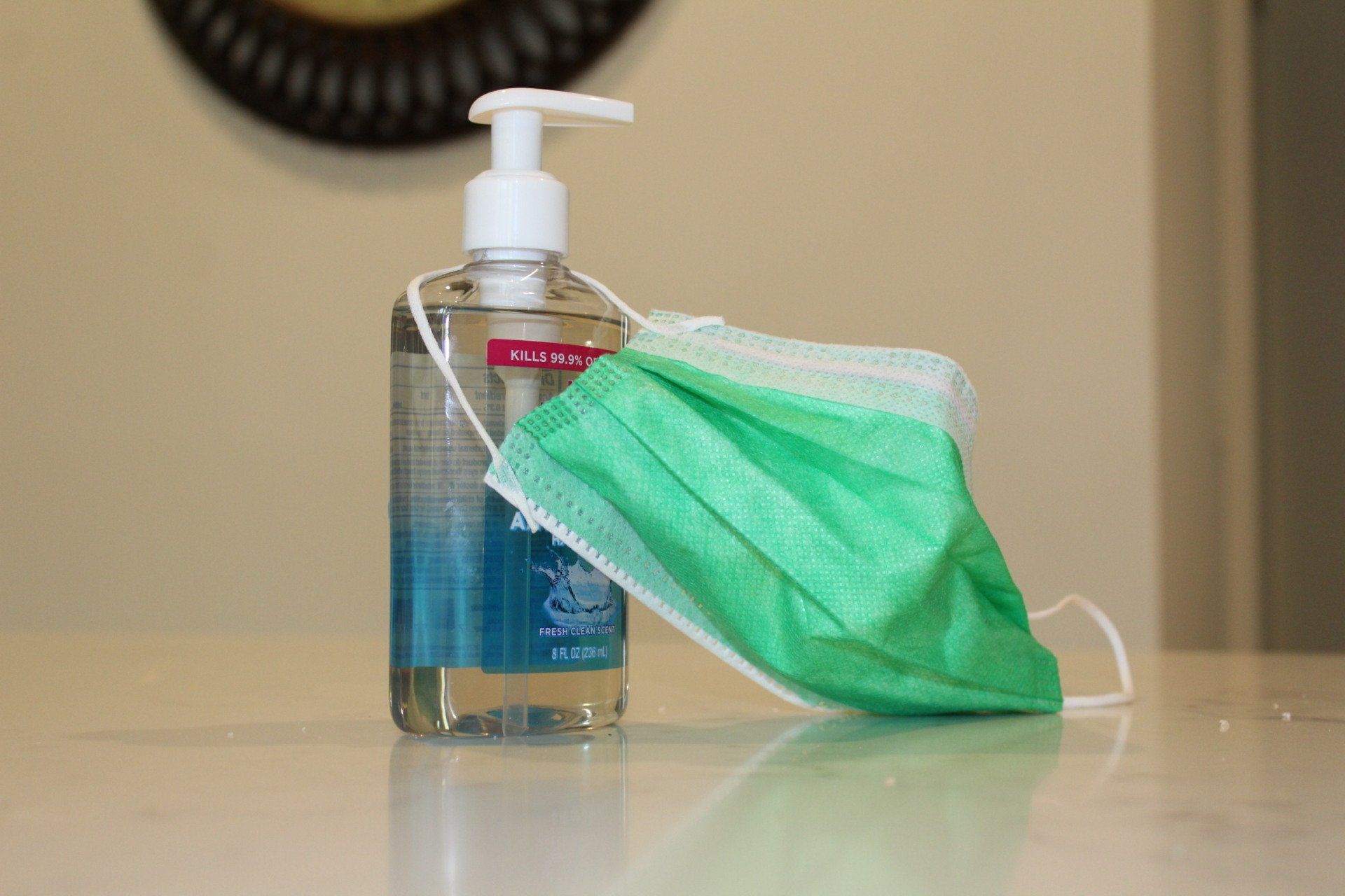 Hand sanitizer and surgical mask