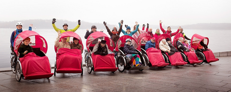 Die Fahrrad-Rikscha MODELL T wie Taxi (Christiania Bikes) gibt es bei veloprojekt
