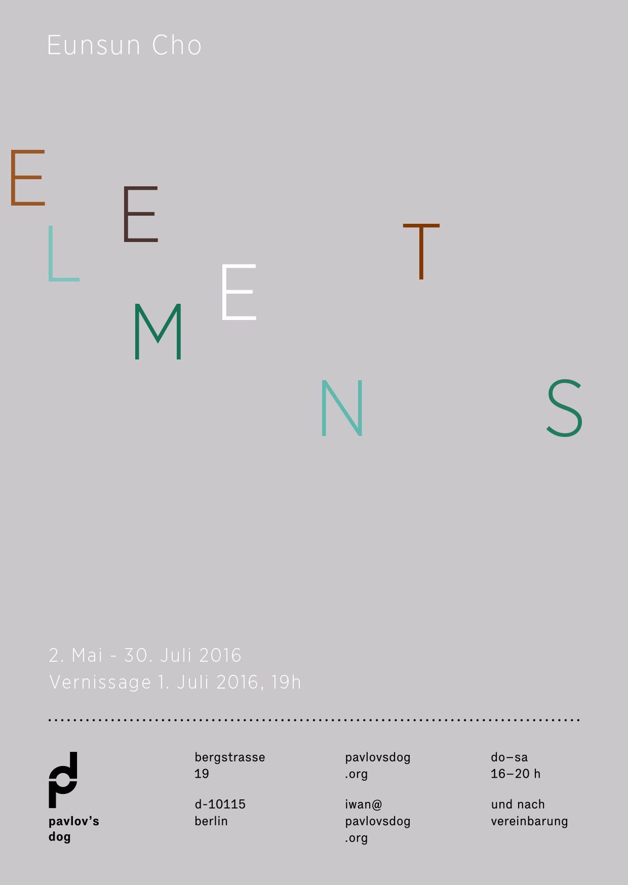Elements, pavlov's dog Berlin, 2016