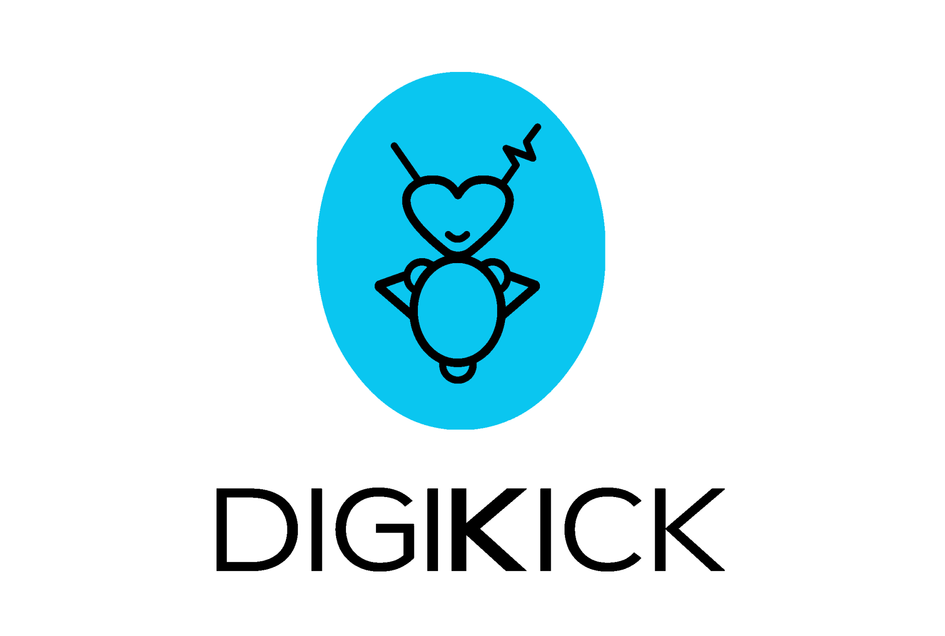 Picture of the DigiKick logo. A robot on a teal back ground