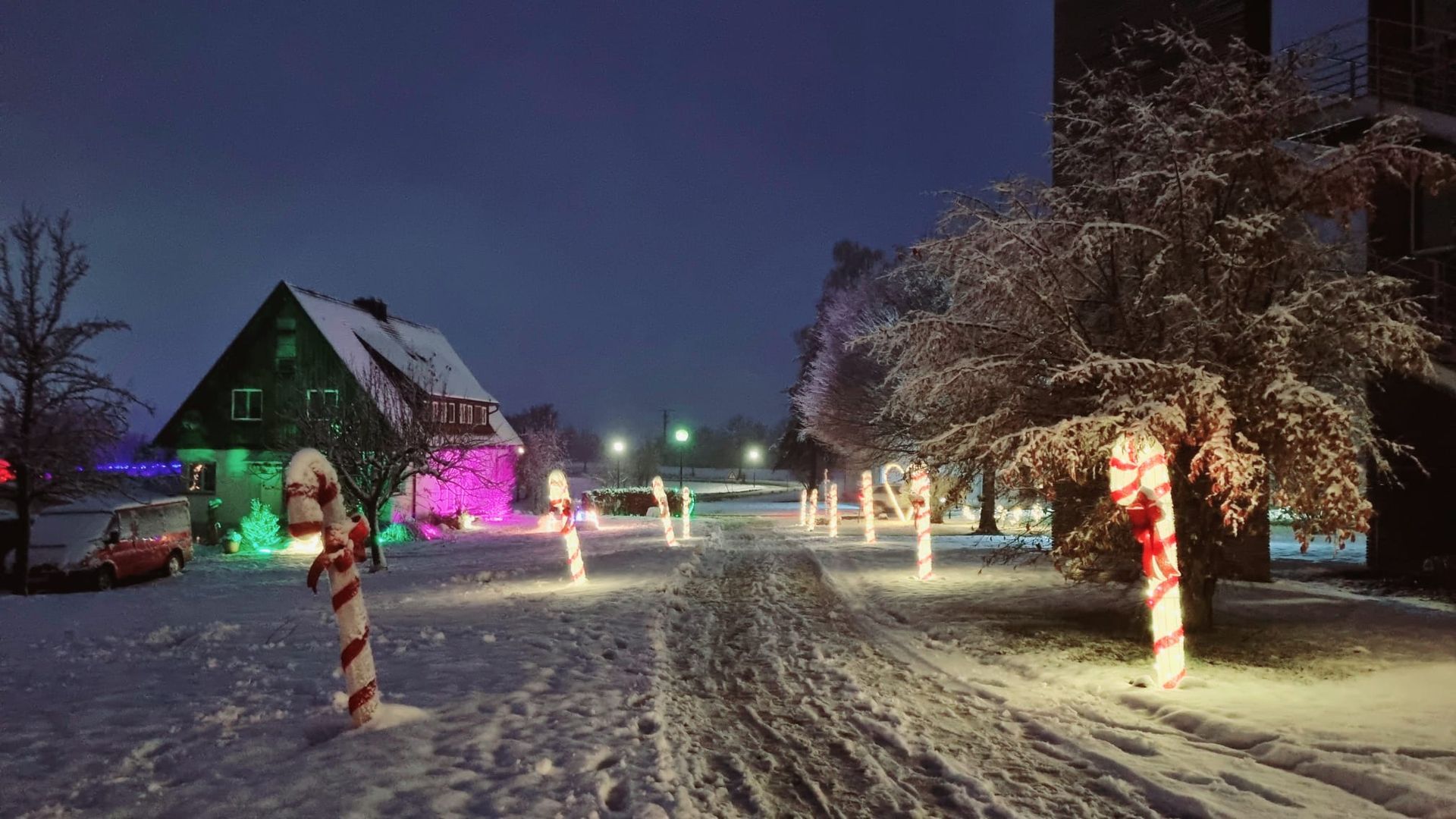 Fuerstliches Winterleuchten Bad Waldsee Beleuchtung bunt