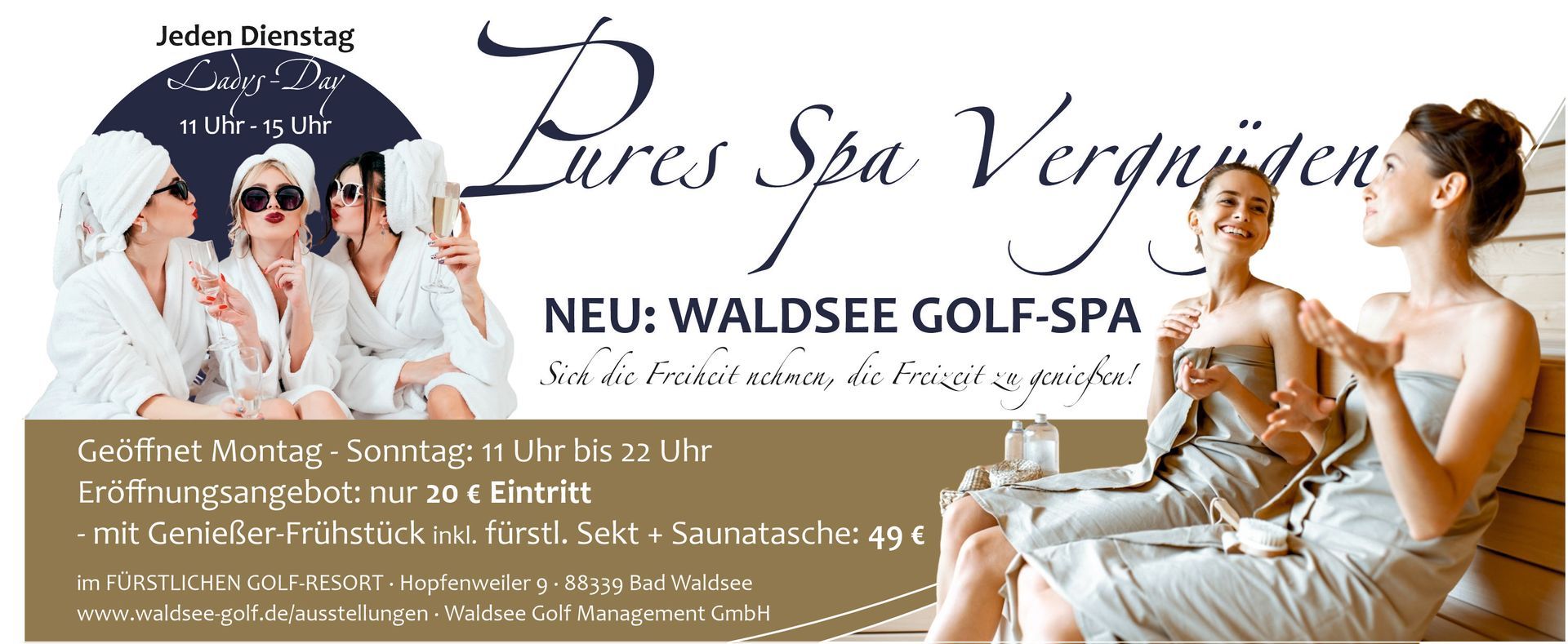 Banner 'Pures Spa Vergnügen'