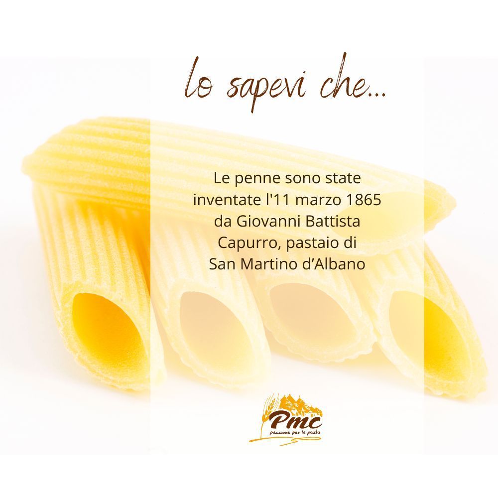 Le penne sono nate nel 1865 dal brevetto del pastaio genovese Giovanni Battista Capurro