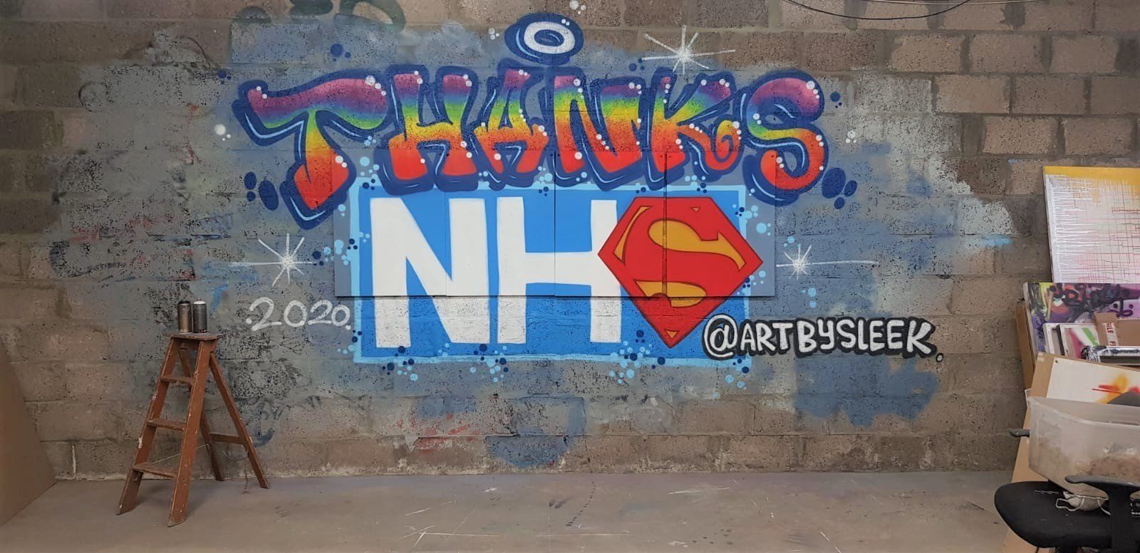 Thanks NHS grafitti art by edinburgh artist sleek