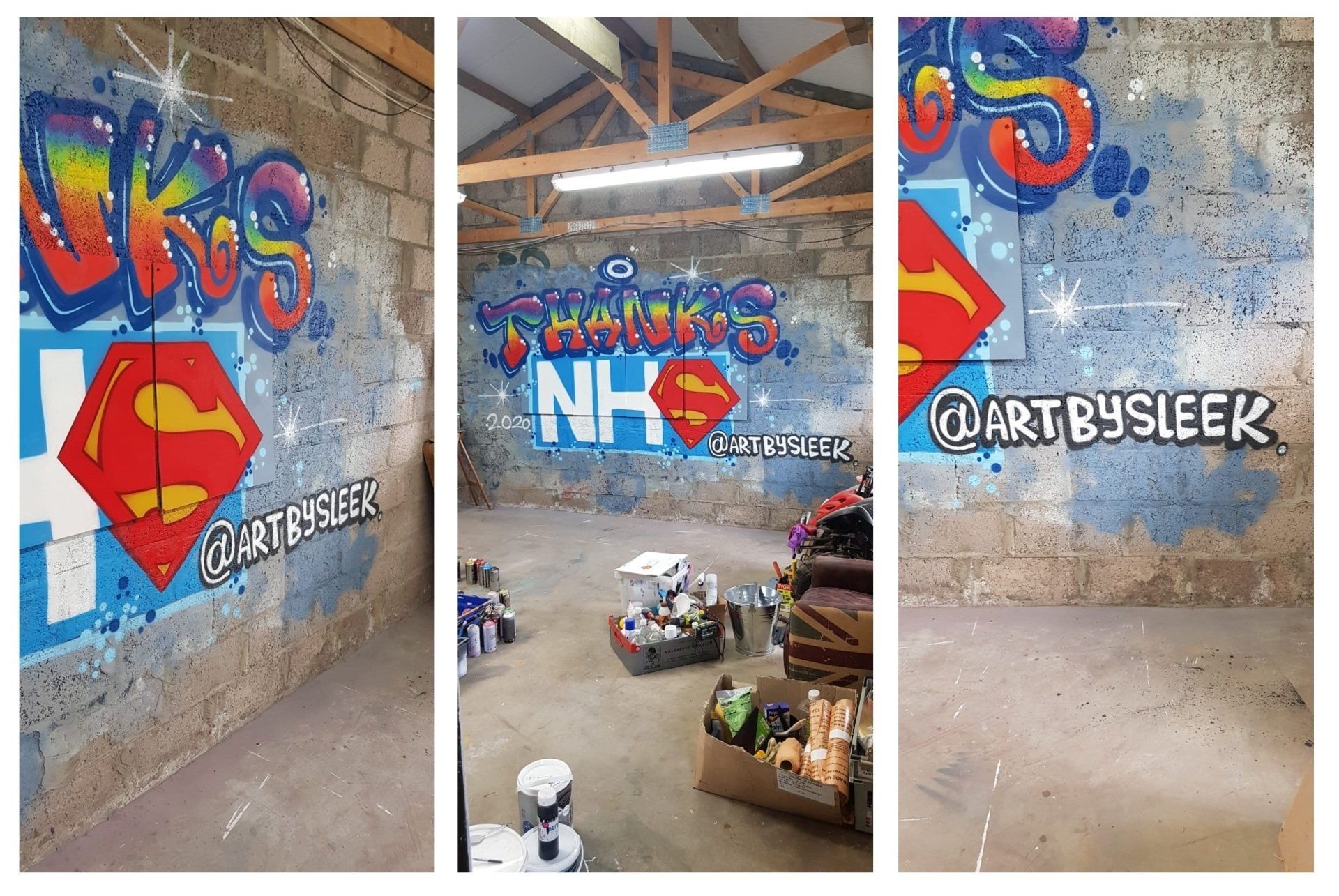 street art installation reading