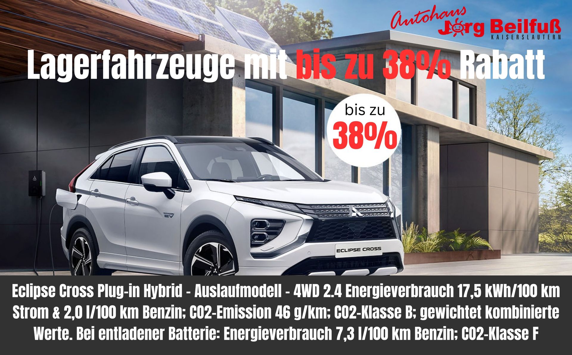 Jetzt Mitsubishi Eclipse Cross Plug-in Hybrid als Lagerfahrzeug sichern – bis zu 38 % Rabatt & attra