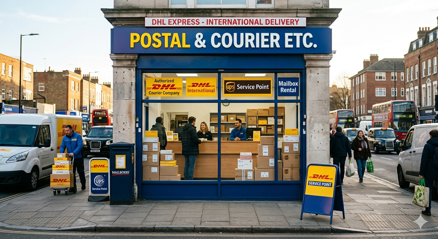 Professional shipping center in Kentish Town offering DHL international delivery and mailbox rental