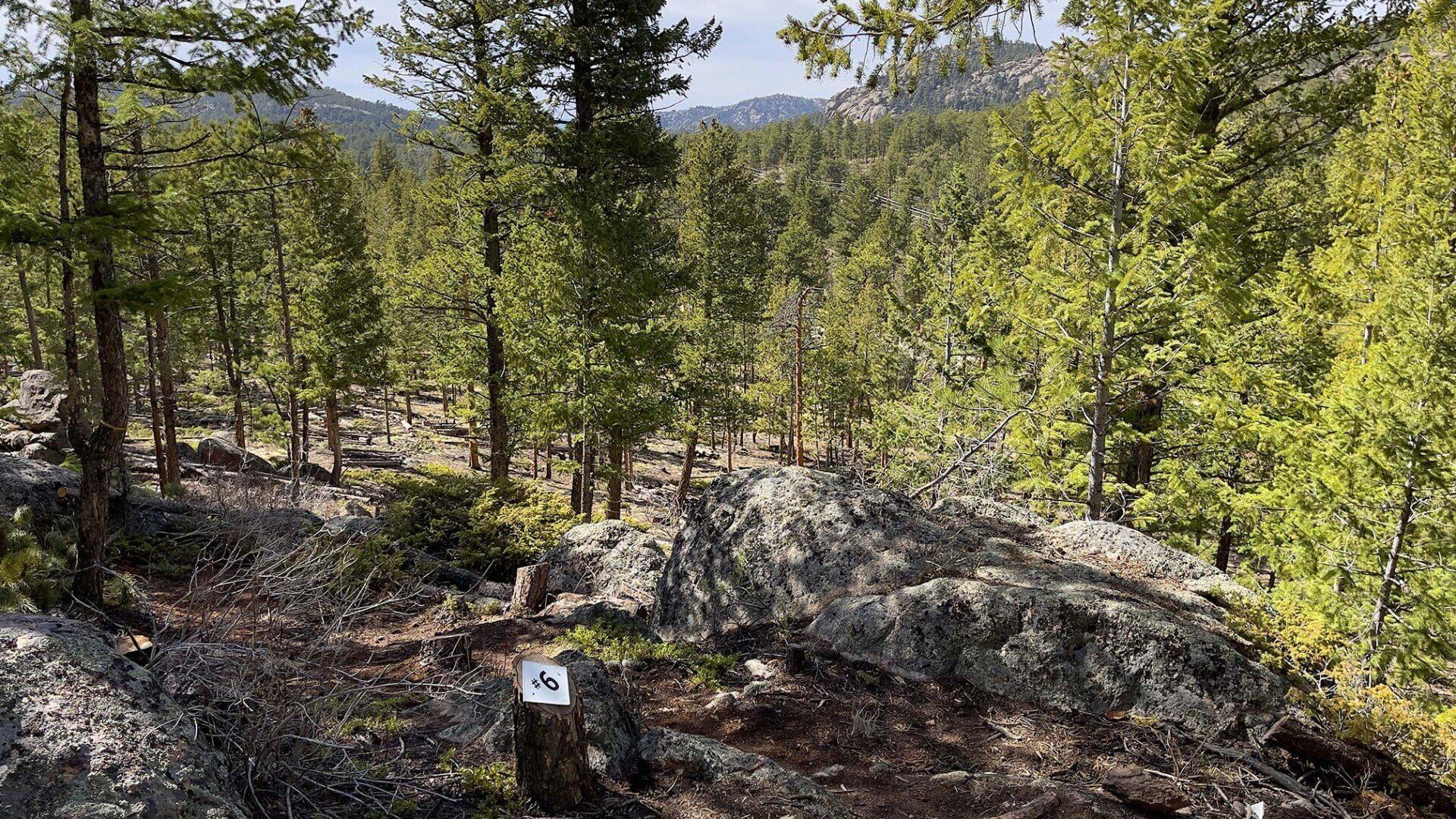 New disc golf hole 6 tee at Sundance Trail Guest Ranch May 2022 New disc golf hole 6 tee at Sundance Trail Guest Ranch May 2022