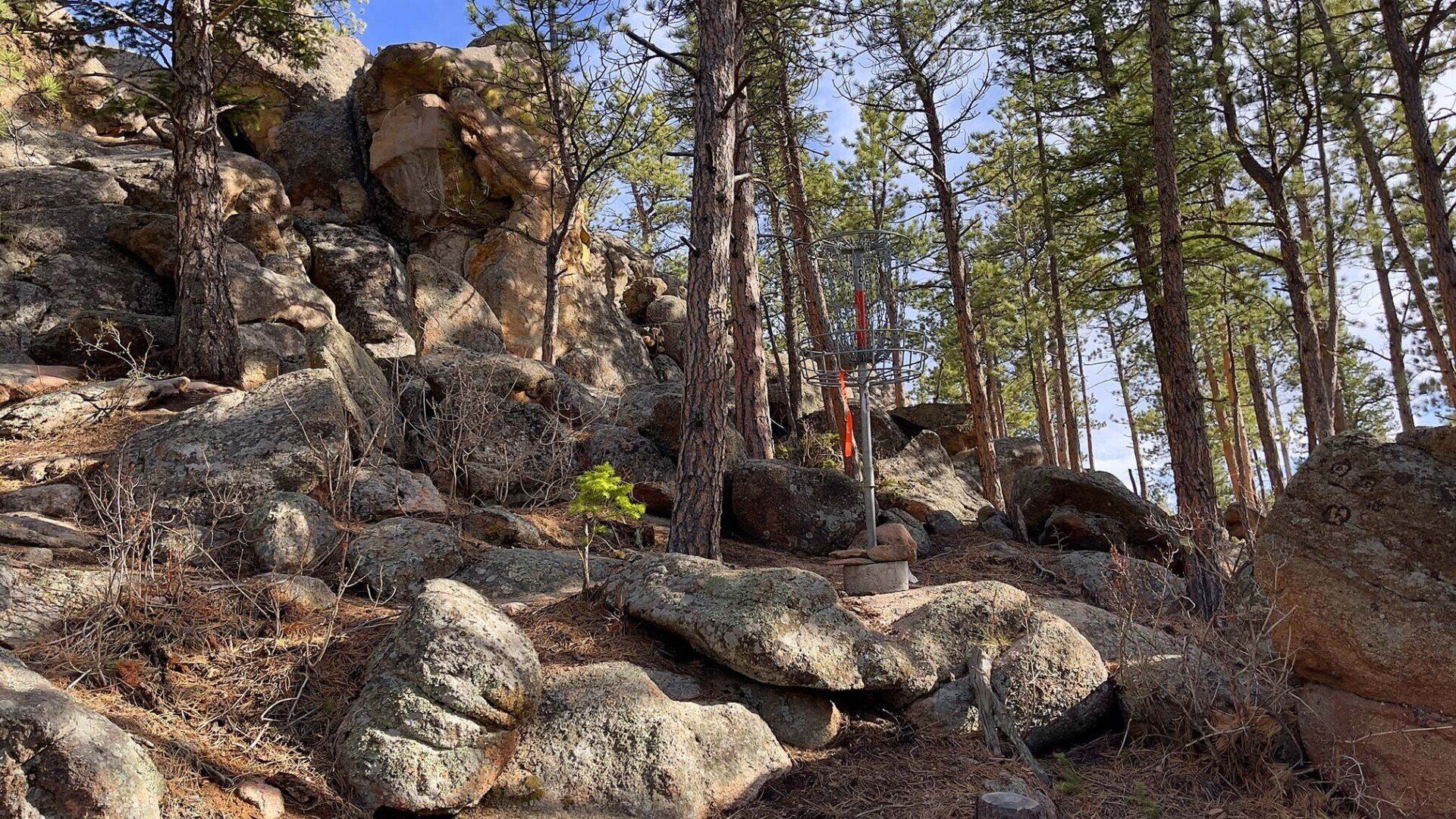 New disc golf hole 10 basket at Sundance Trail Guest Ranch May 2022 New disc golf hole 10 basket at Sundance Trail Guest Ranch May 2022