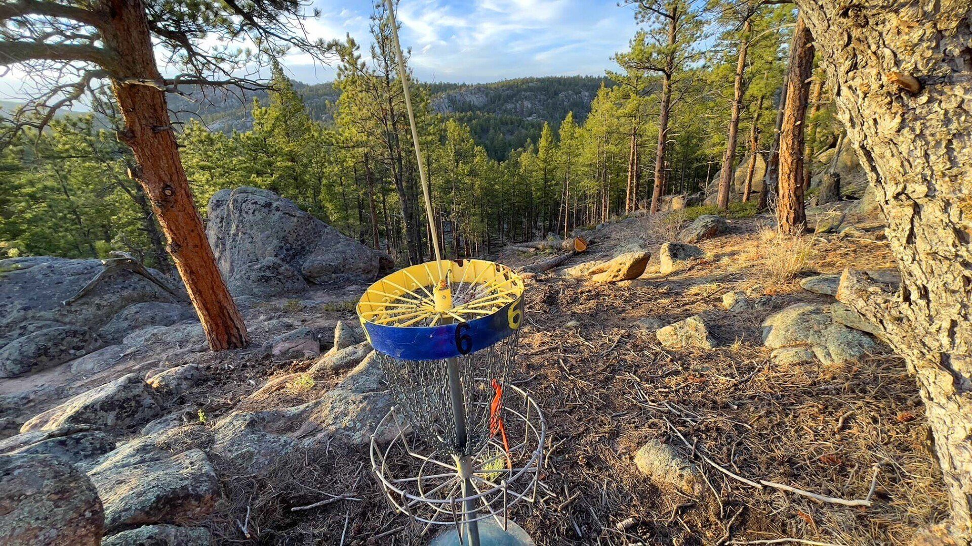 New disc golf hole 13 basket 1 at Sundance Trail Guest Ranch May 2022 New disc golf hole 13 basket 1 at Sundance Trail Guest Ranch May 2022