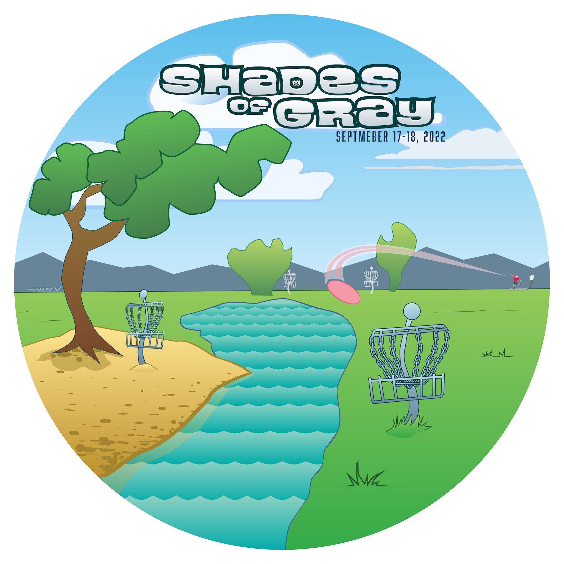 2022 Shades of Gray Masters Sponsor by Discmania disc golf tournament logo