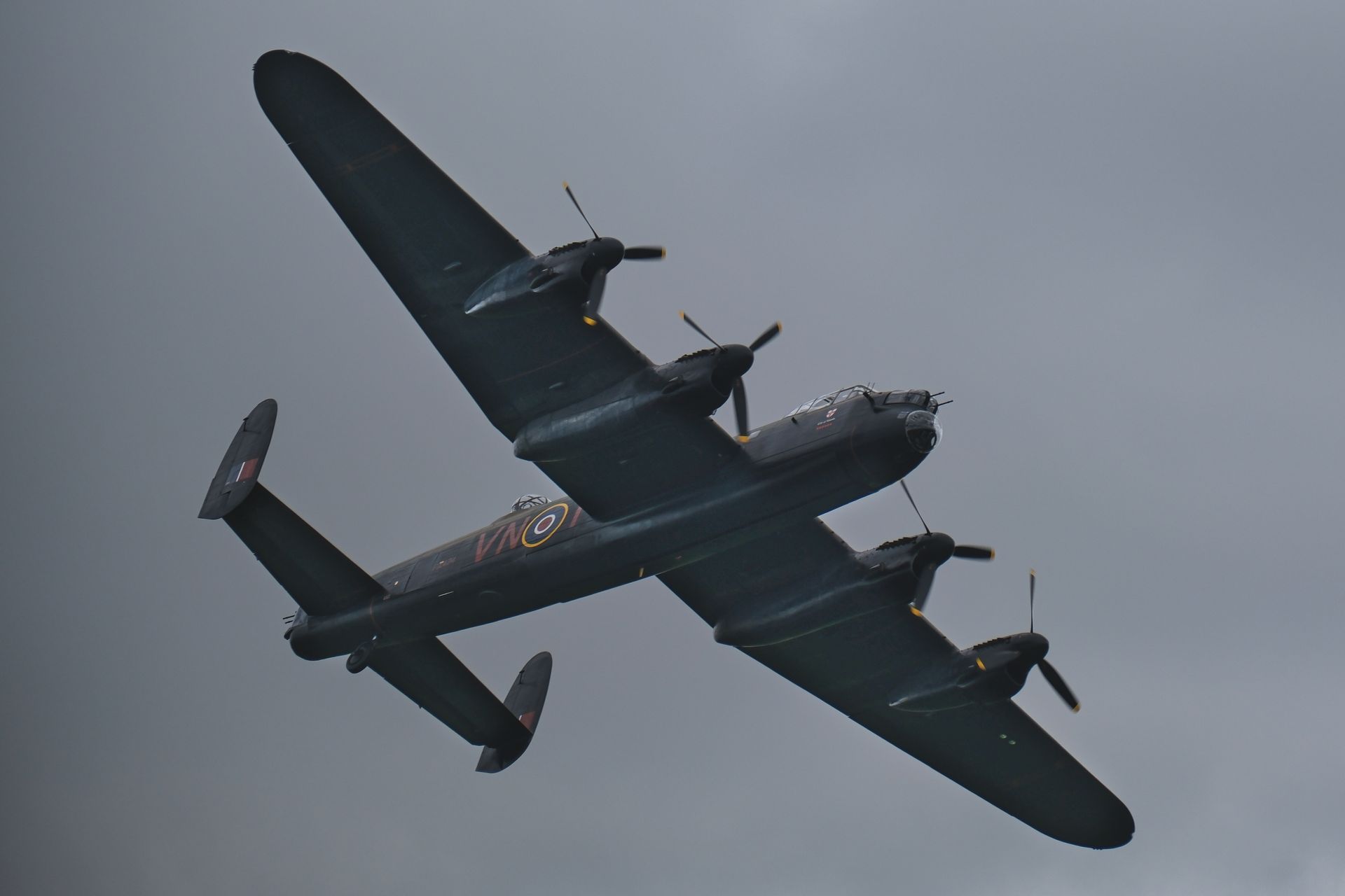 an AVRO Lancaster bomber aircraft in flight