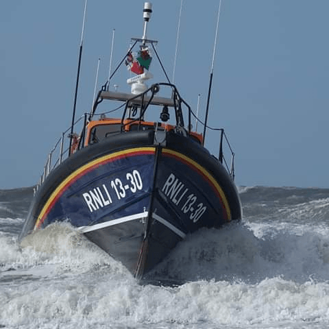 a bow on view of the barmouth lifeboat