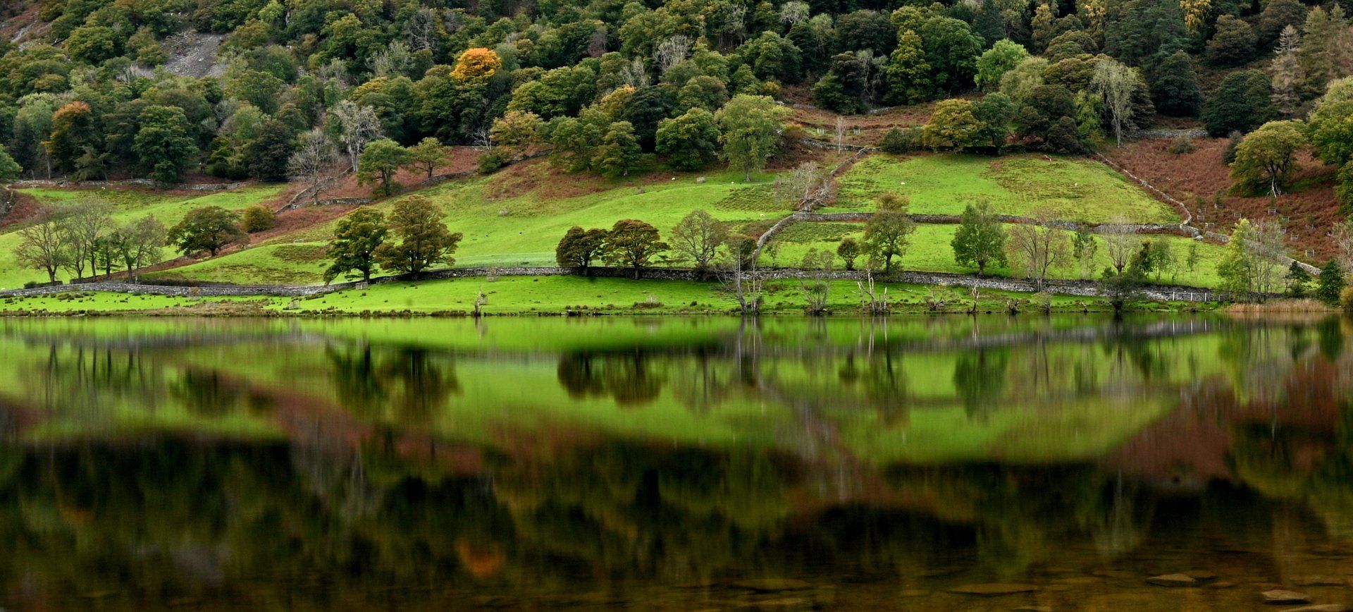 a view of rydal water in the lake district
