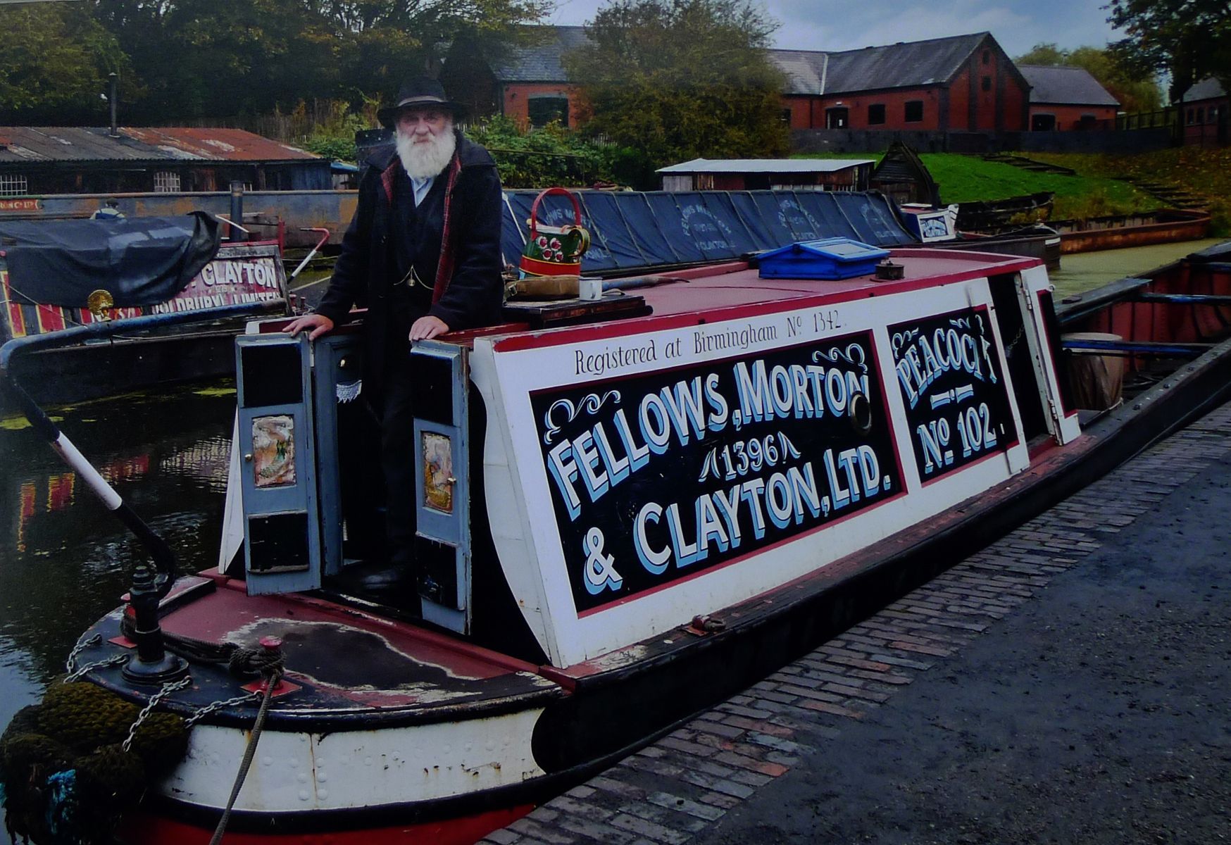 A canal barge moored on the canal