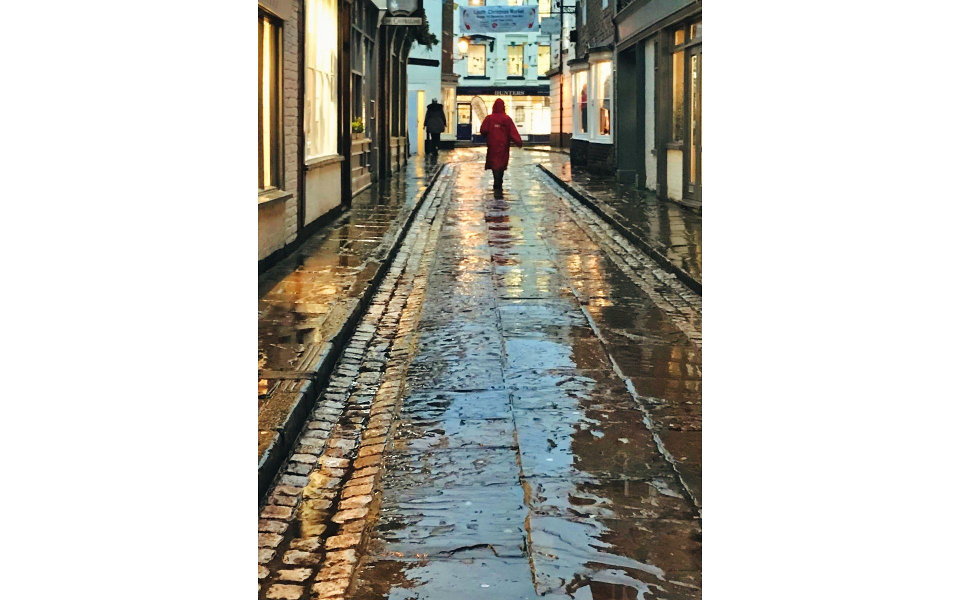 new street on a wet evening