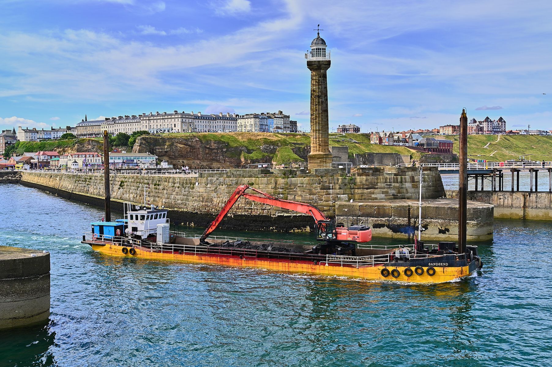 a dredger in the harbour at Whitby