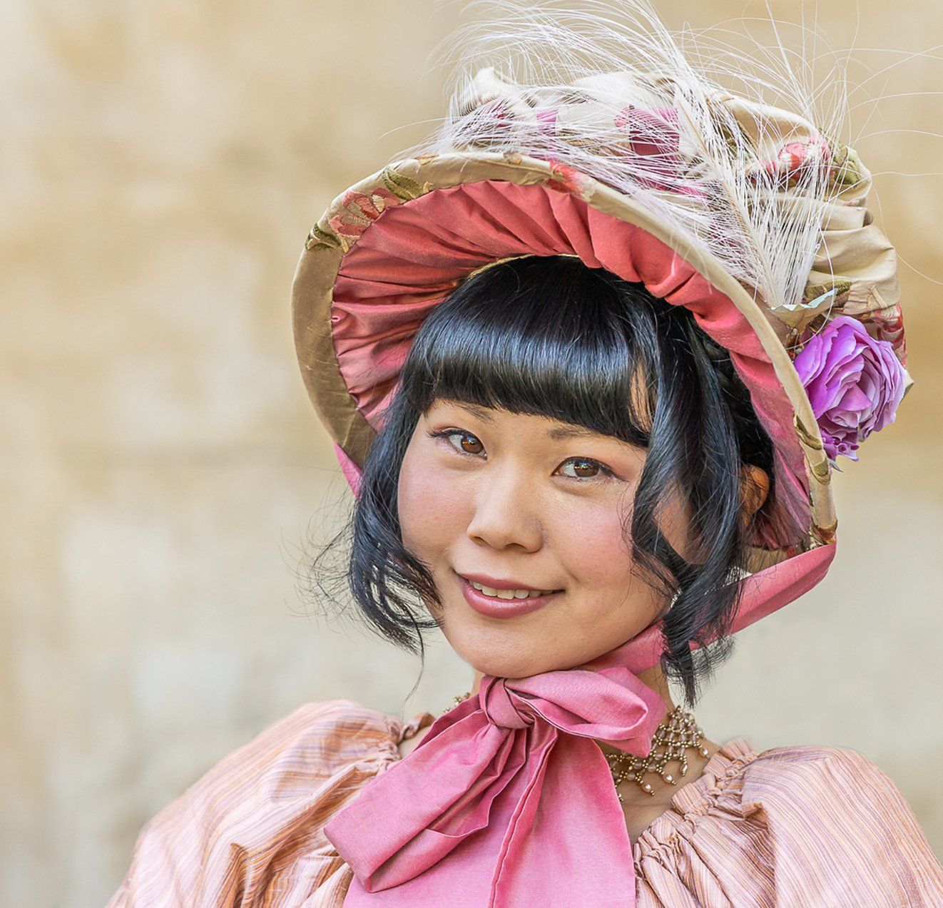 Bath Parade photo by David Evans a female model in a parade in bath