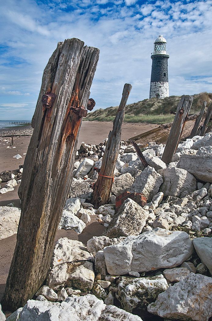 Eroded groynes at Spurn Point